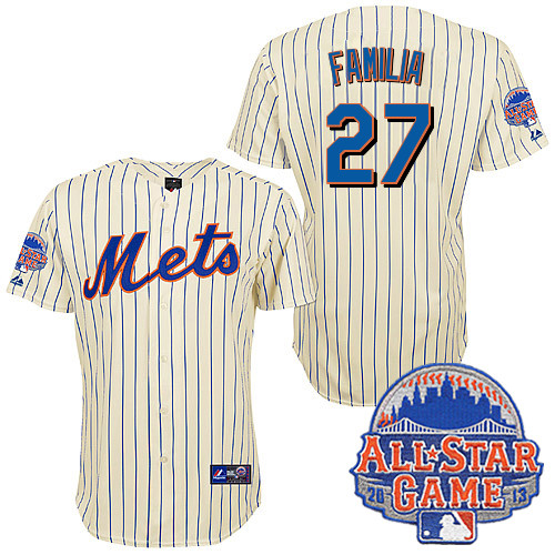 Jeurys Familia #27 MLB Jersey-New York Mets Men's Authentic All Star White Baseball Jersey